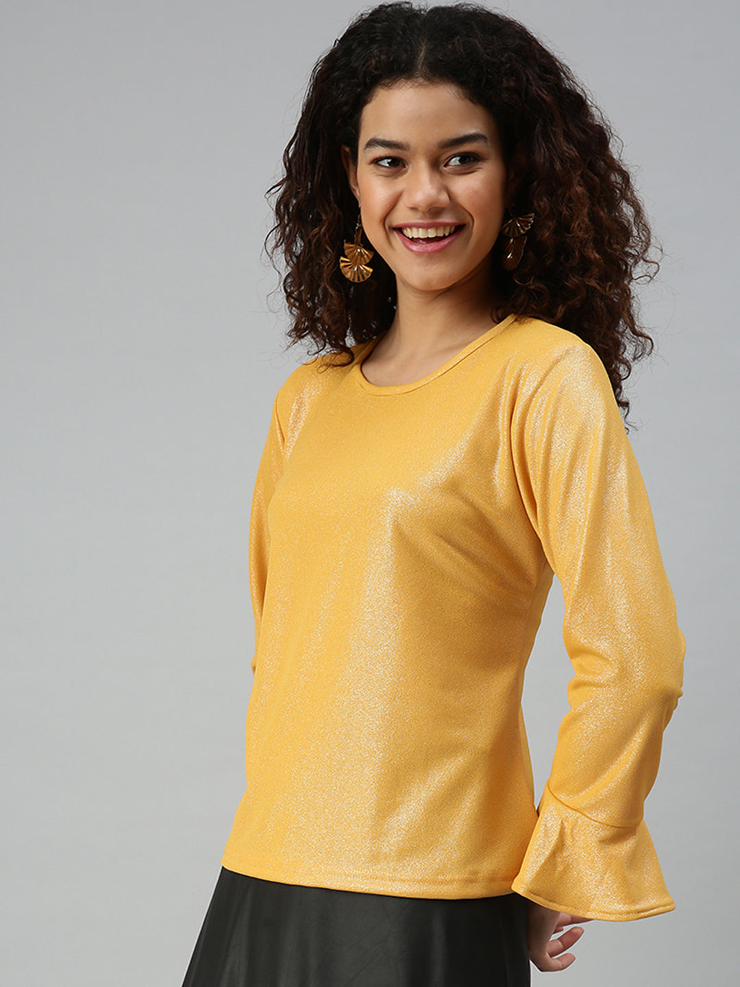 Women's Solid Mustard Top