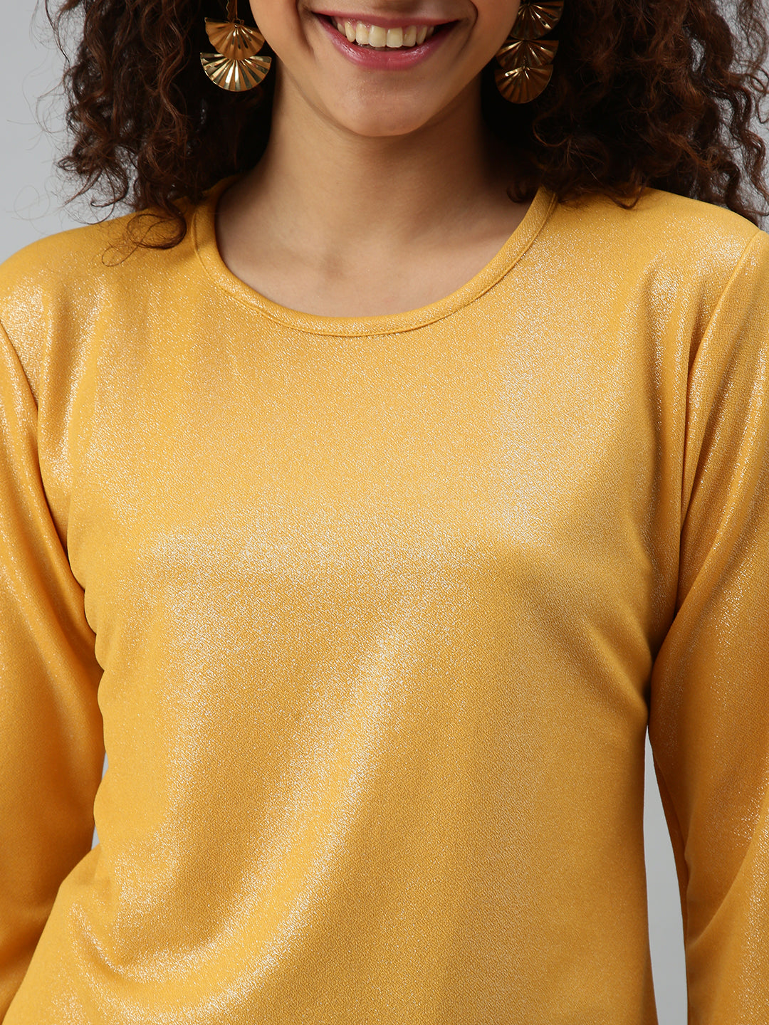 Women's Solid Mustard Top