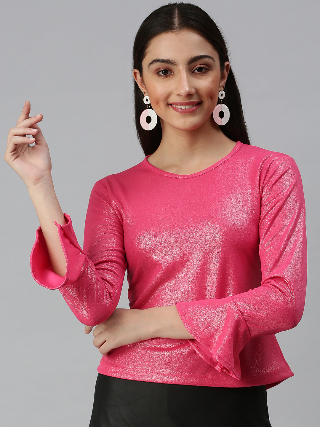 Women Pink Solid Top