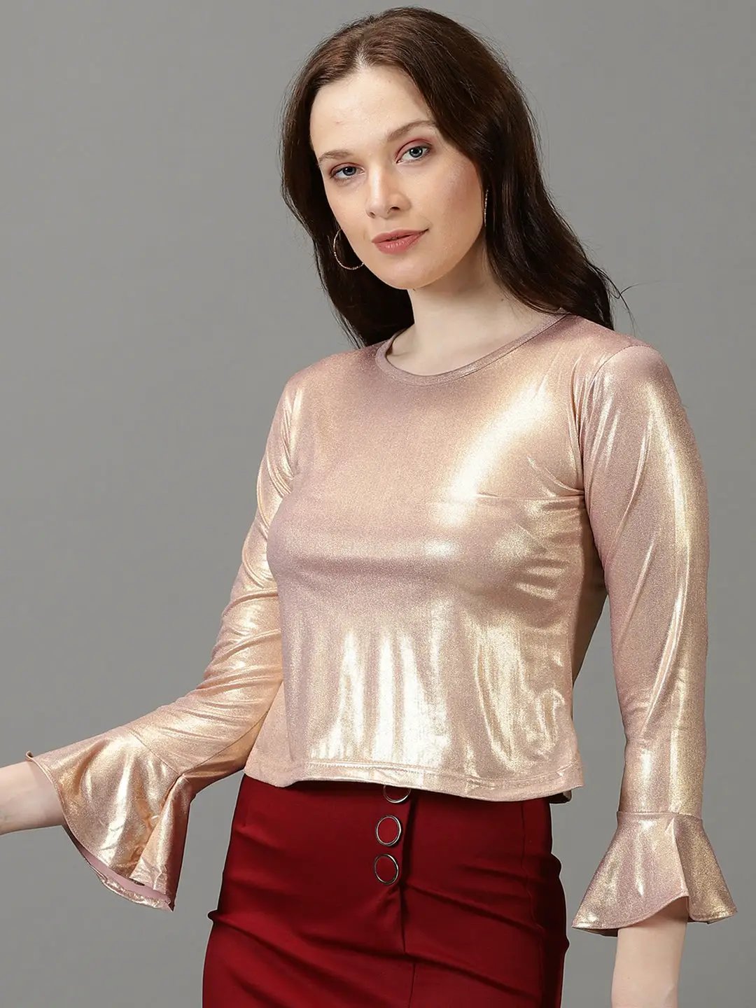 Women's Rose Gold Solid Top