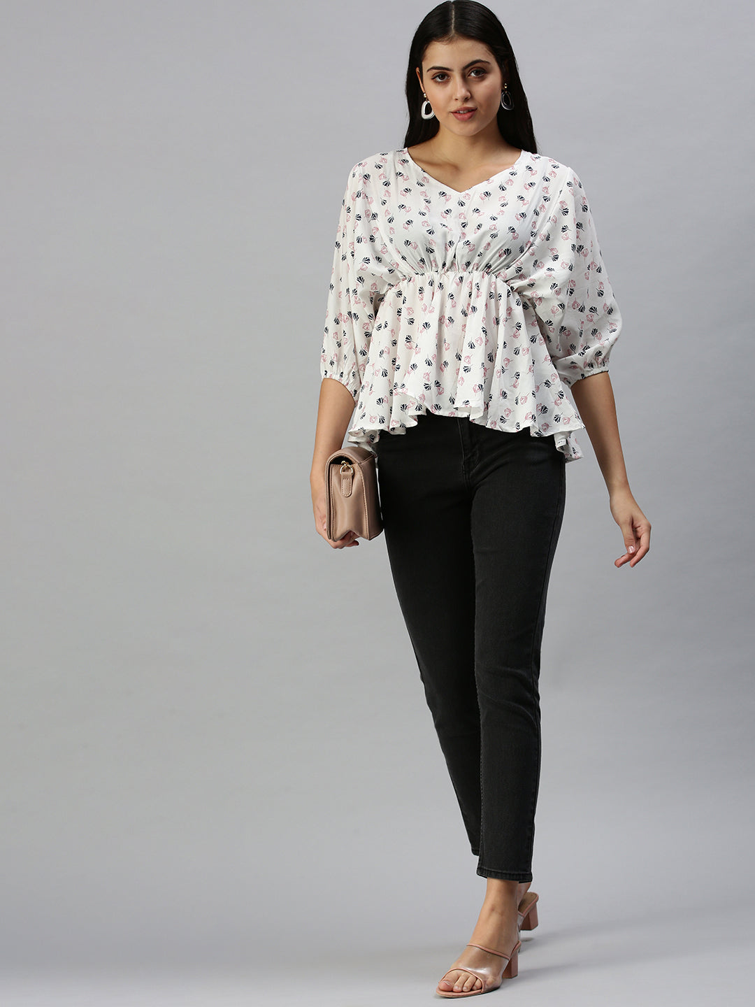 Women's White Floral Top