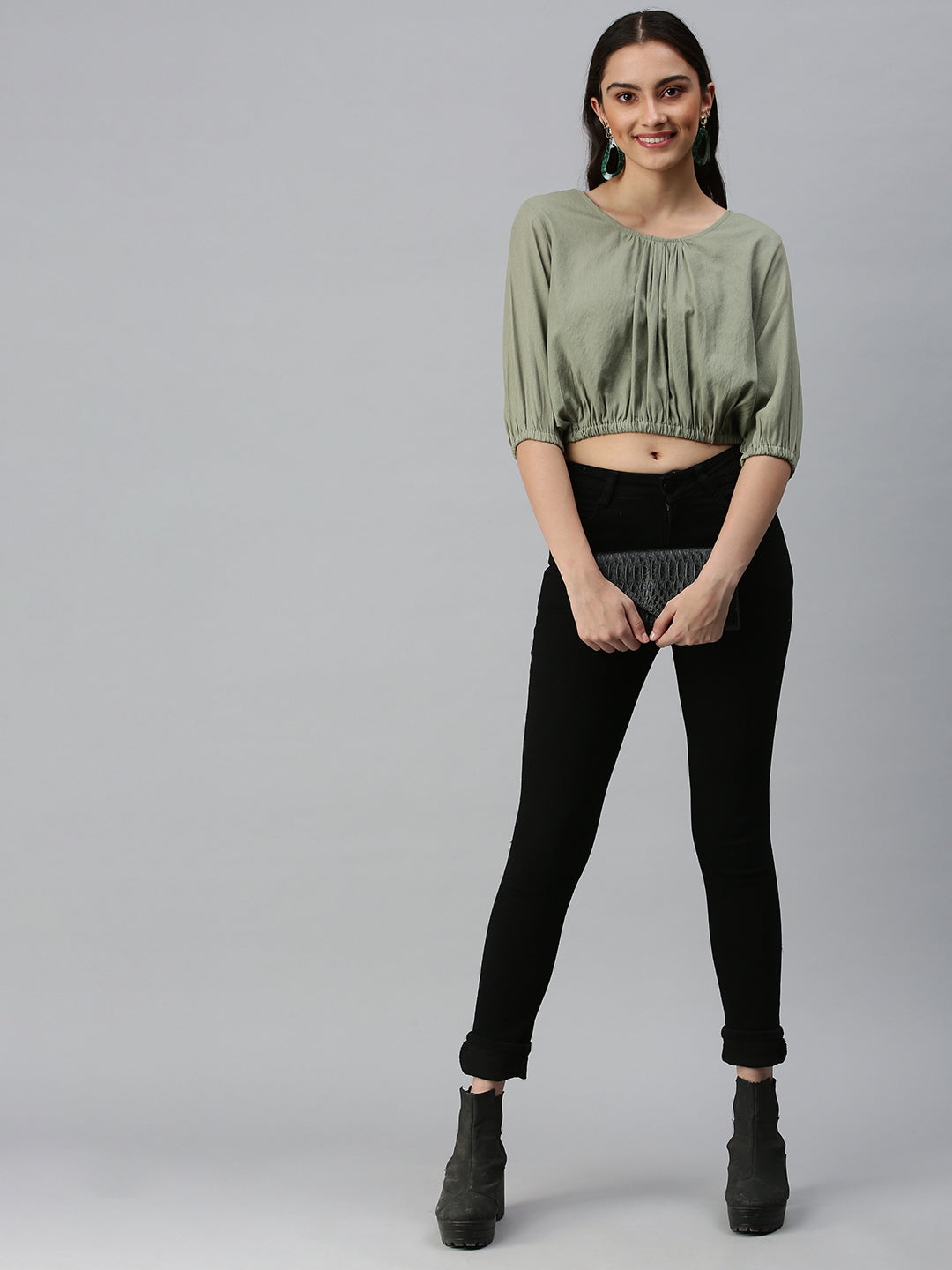 Women's Solid Olive Top