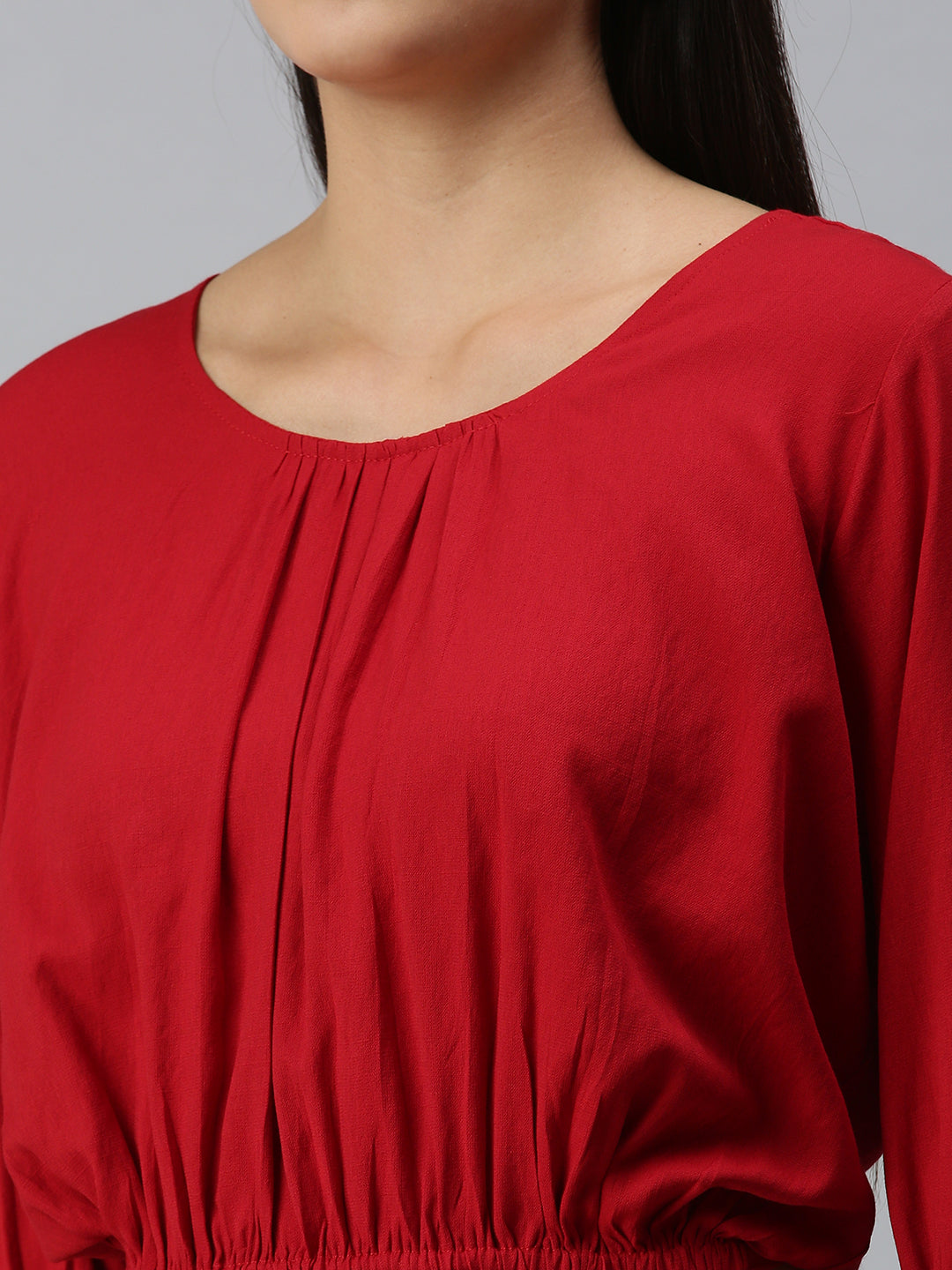 Women's Solid Red Top