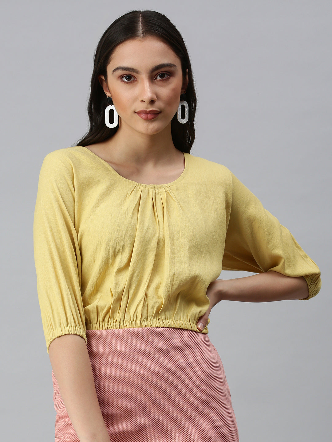 Women's Solid Yellow Top