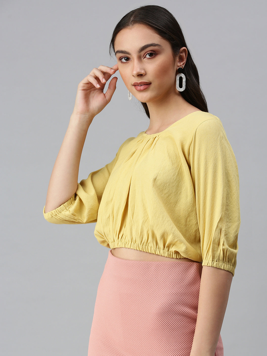 Women's Solid Yellow Top