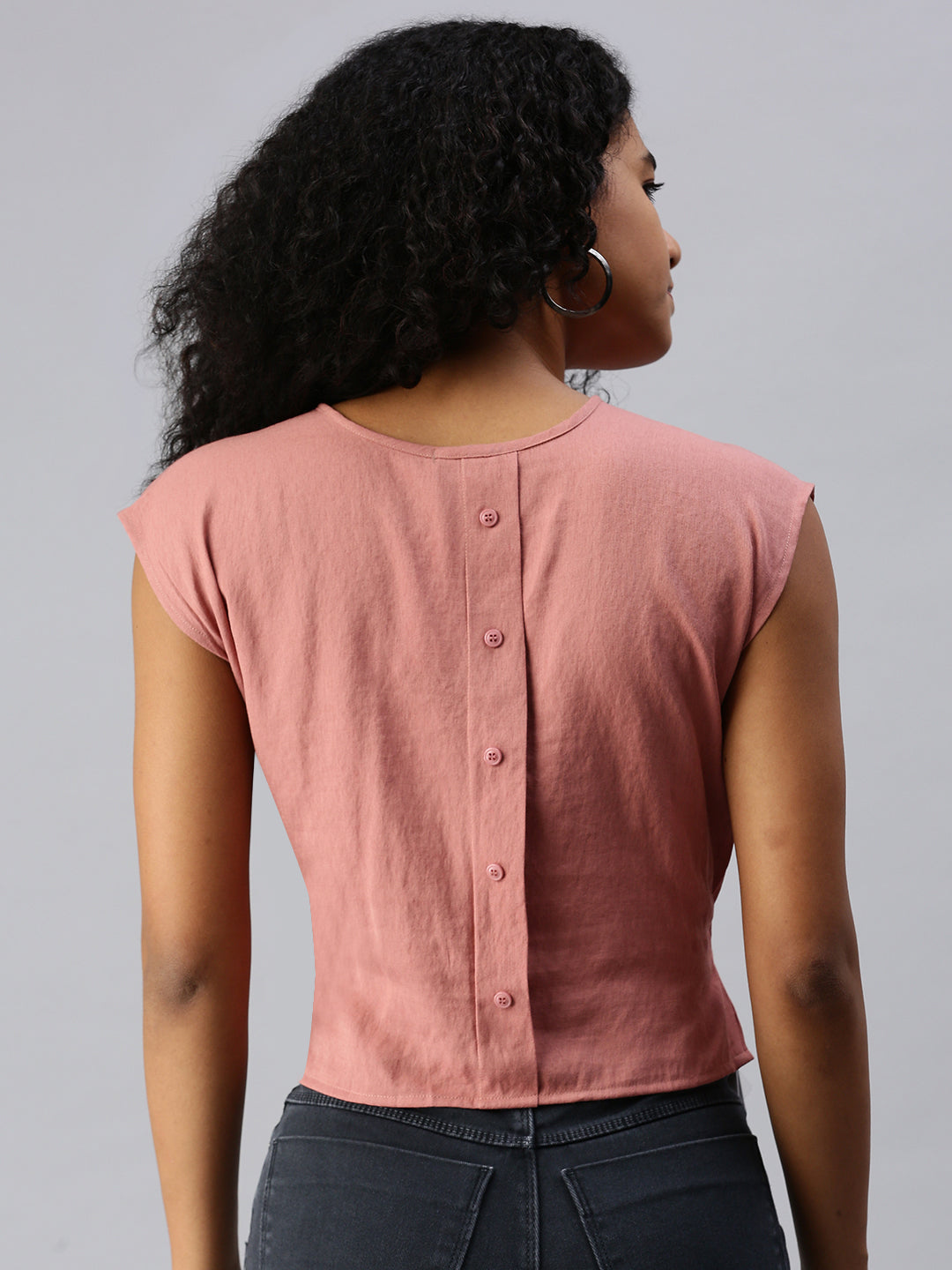 Women's Peach Solid Top