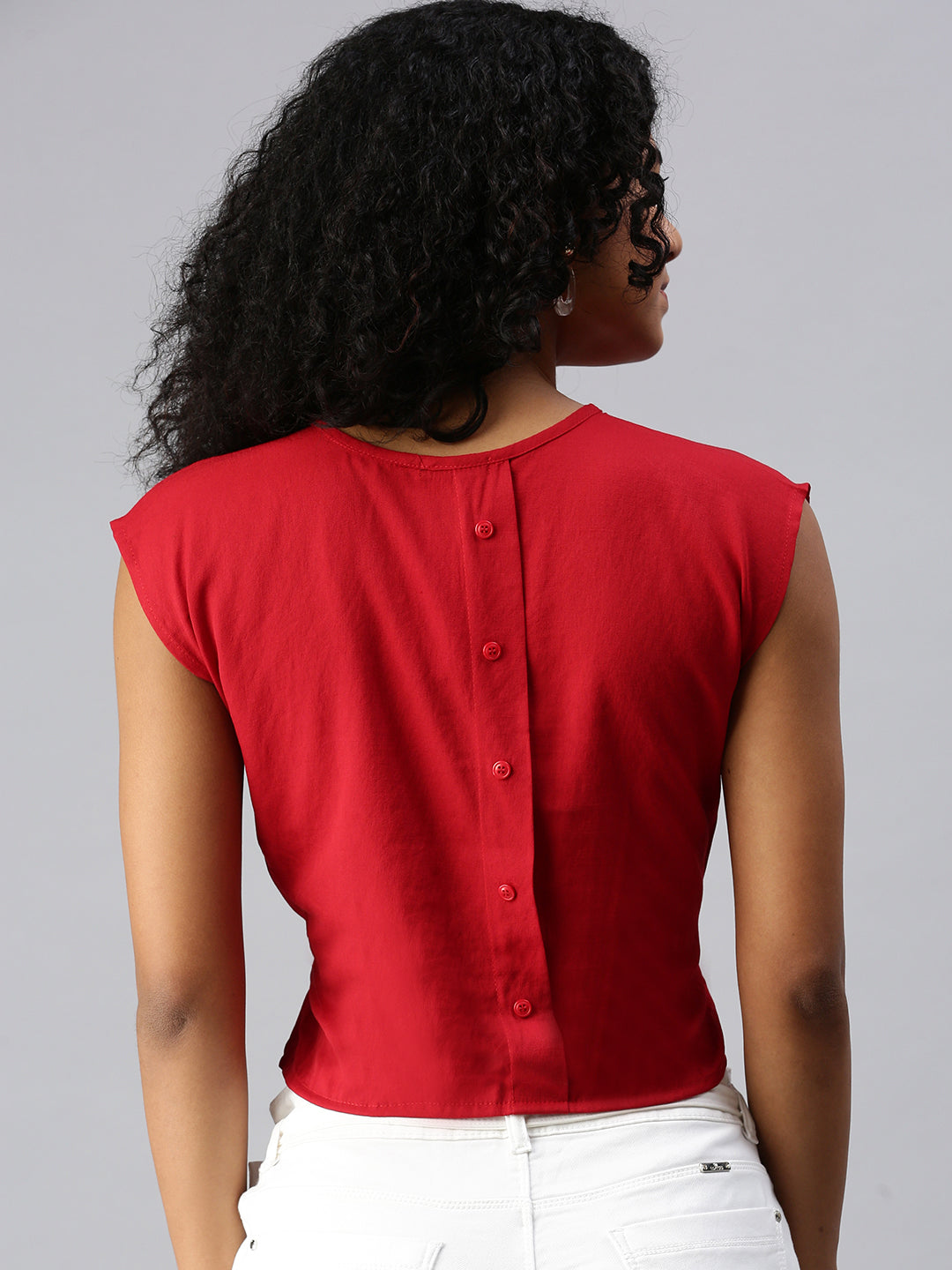 Women Red Solid Corset Top