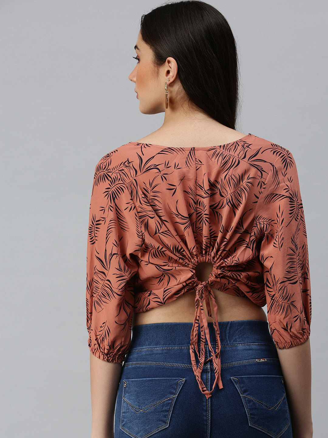 Women's Printed Brown Top