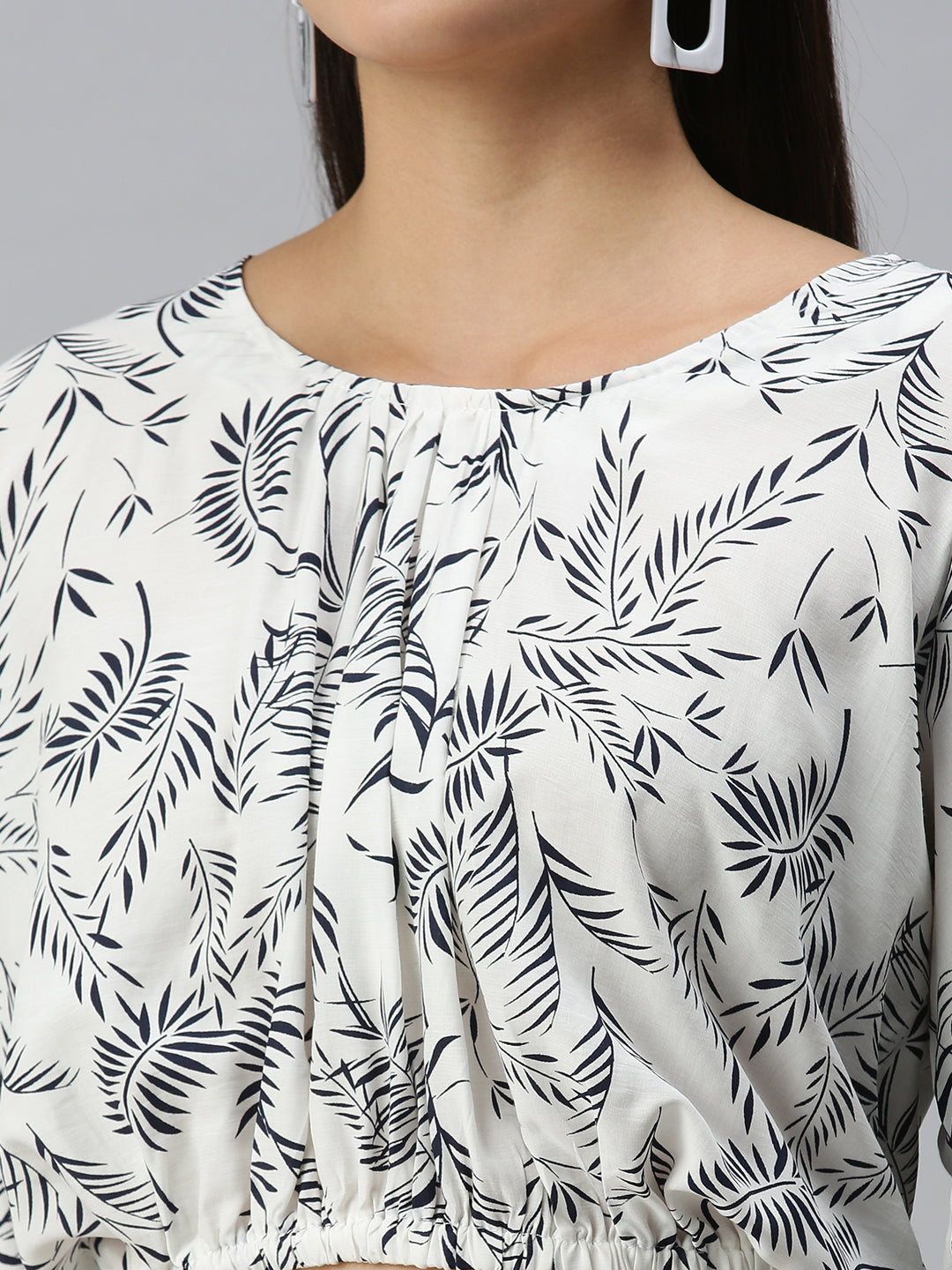 Women's Printed White Top