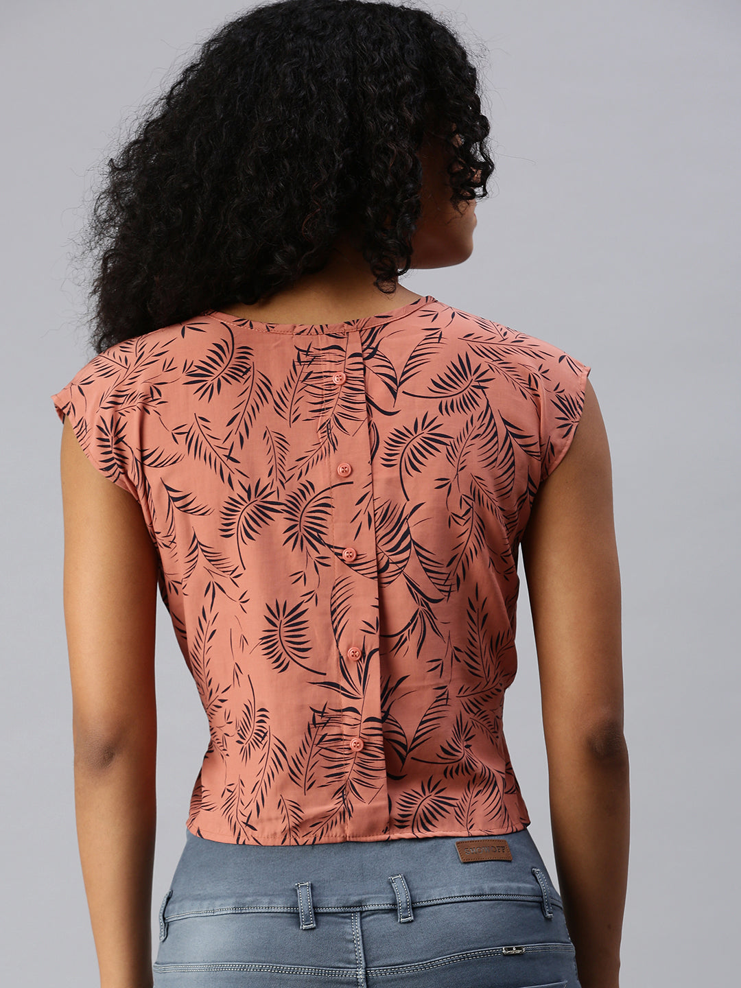 Women's Brown Tropical Top