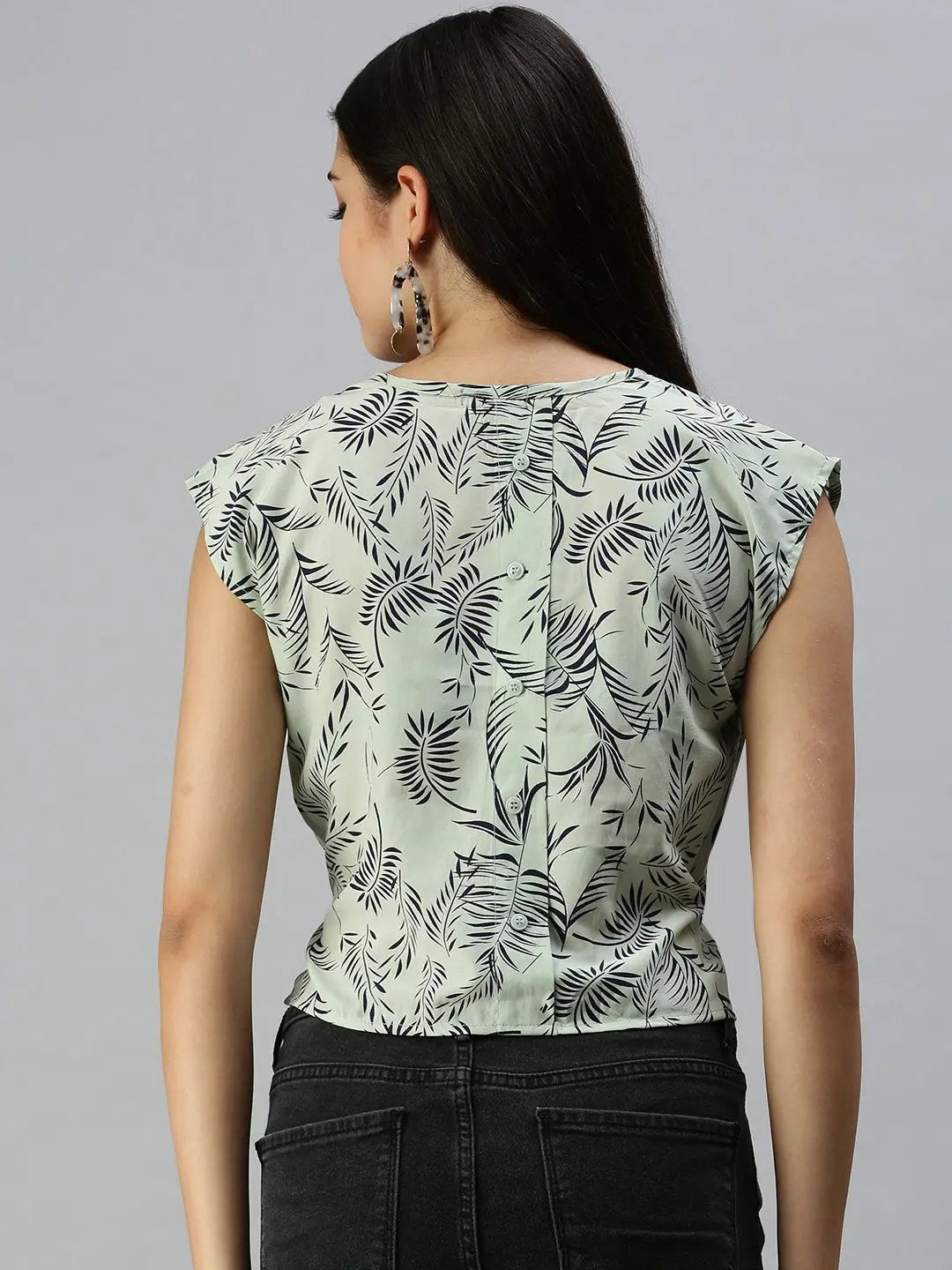 Women's Green Tropical Top