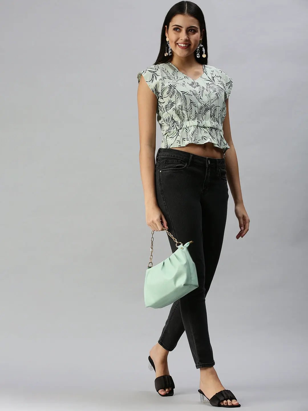 Women's Green Tropical Top