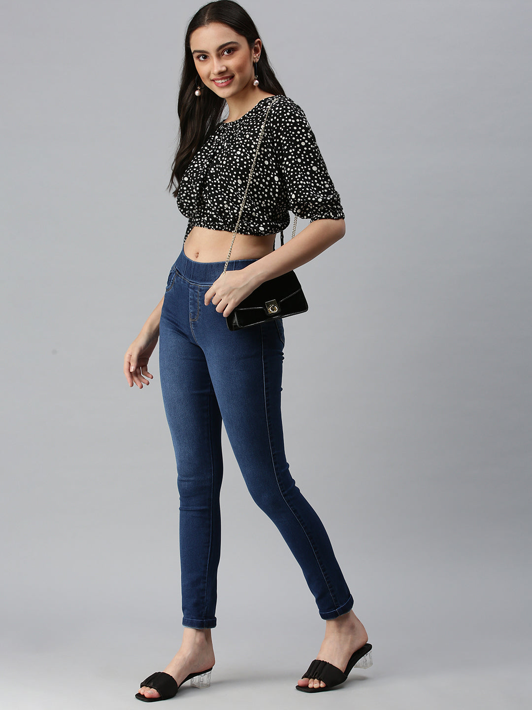 Women's Embroidered Black Top