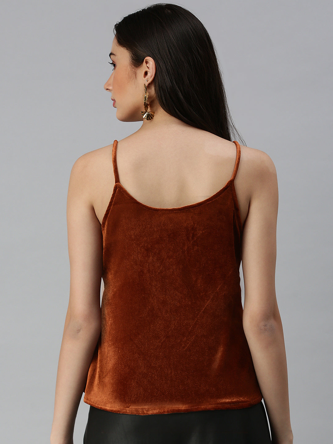 Women's Solid Brown Top