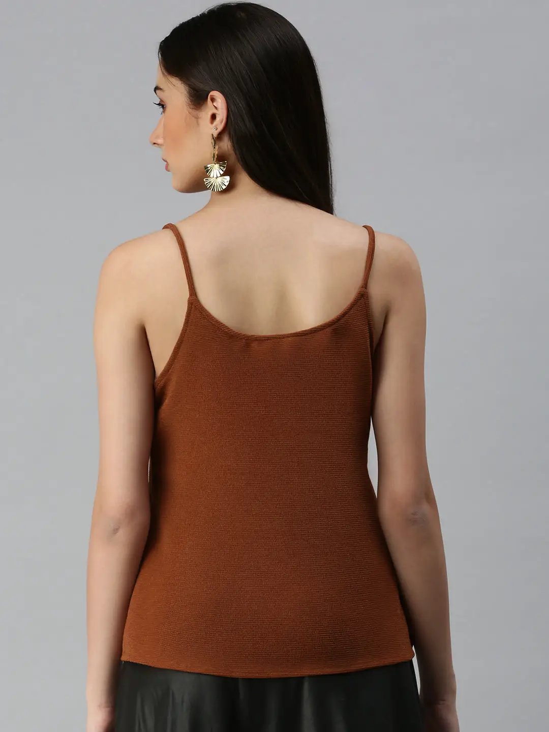 Women's Solid Brown Top