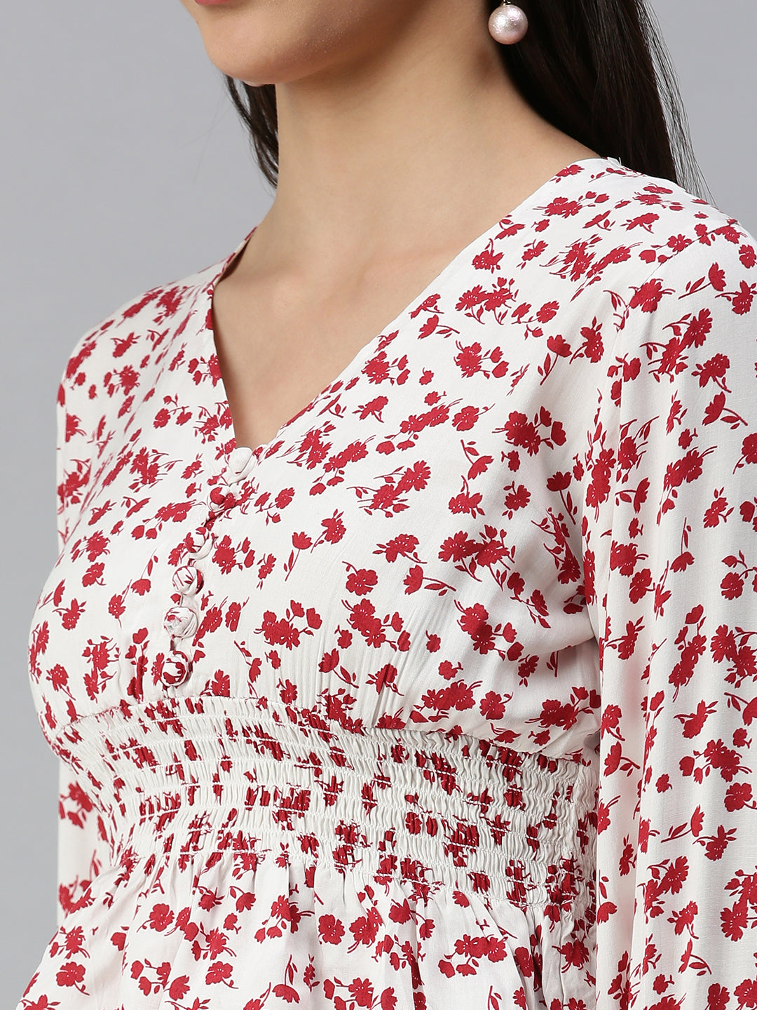 Women's Printed White Top