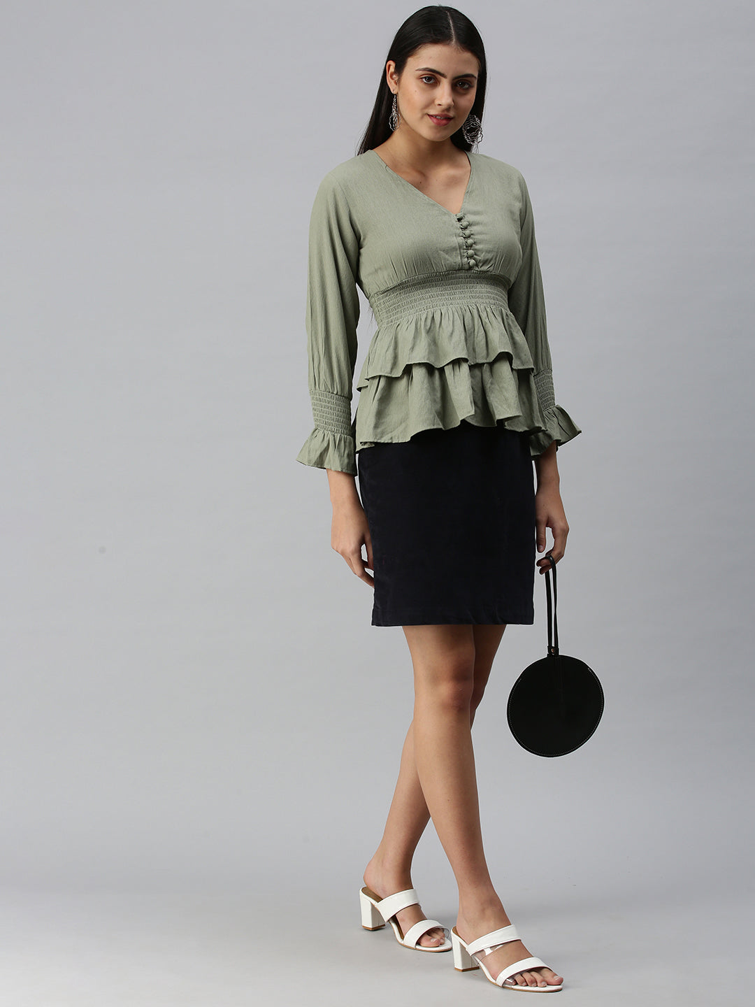 Women's Solid Olive Top