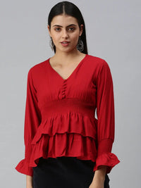Women's Red Empire Top