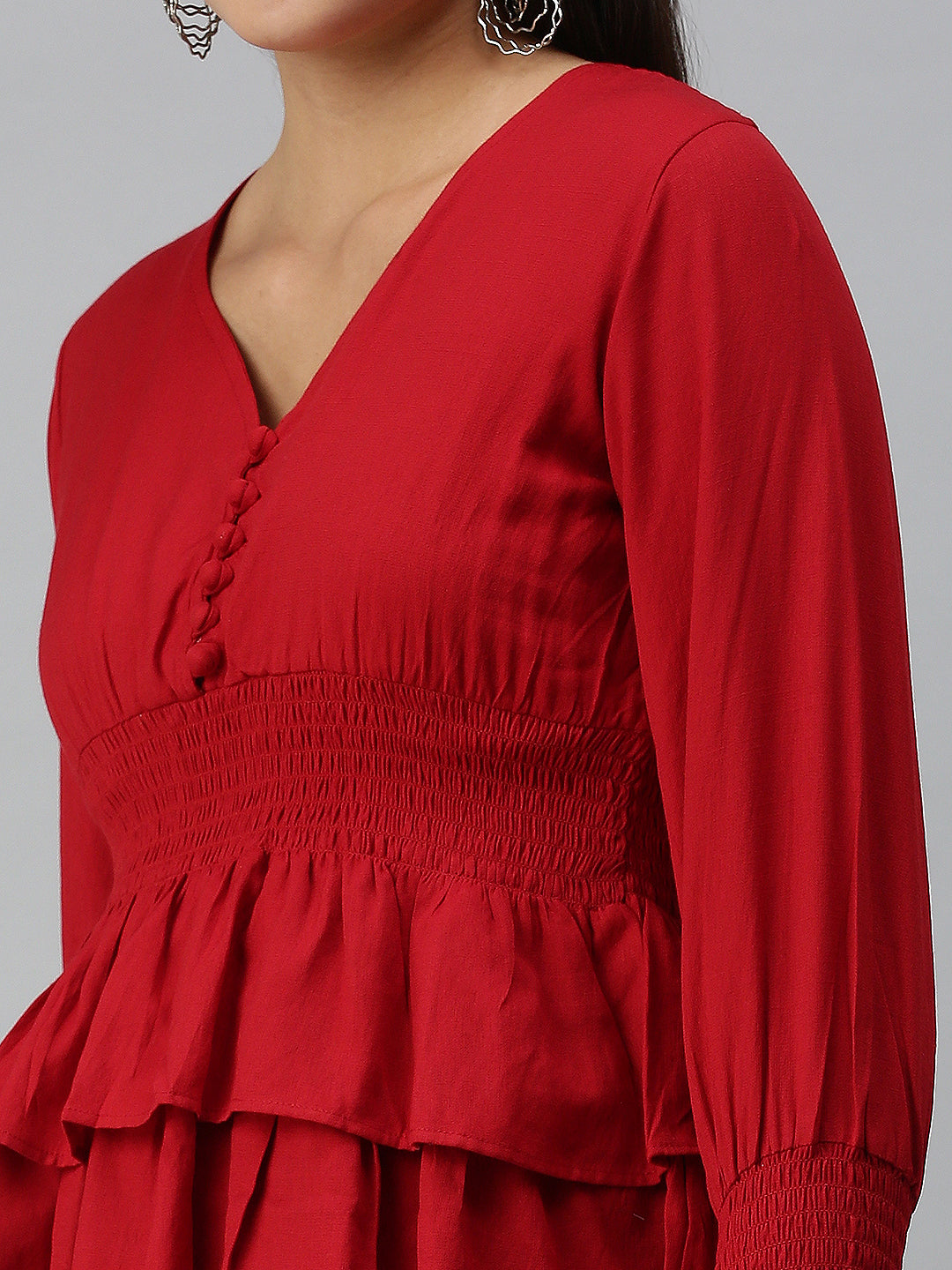 Women's Solid Red Top