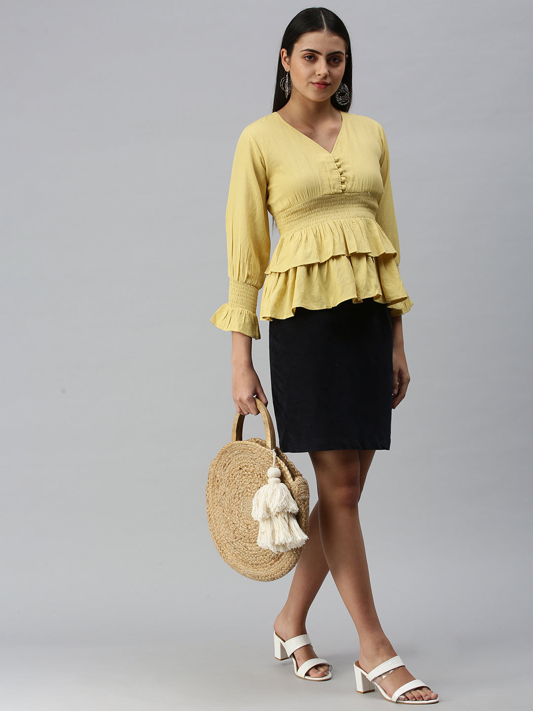 Women's Solid Yellow Top