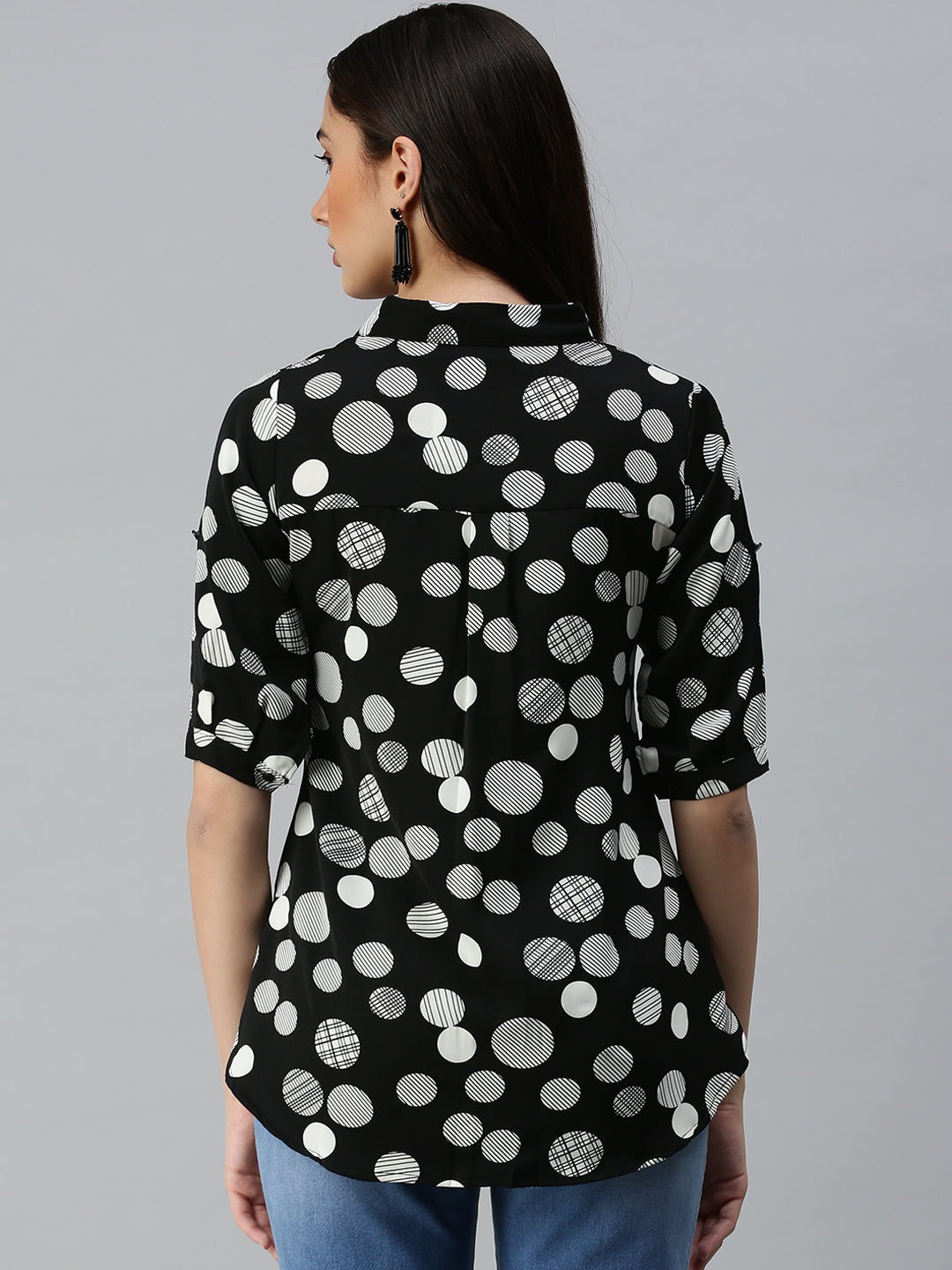 Women's Printed Black Top