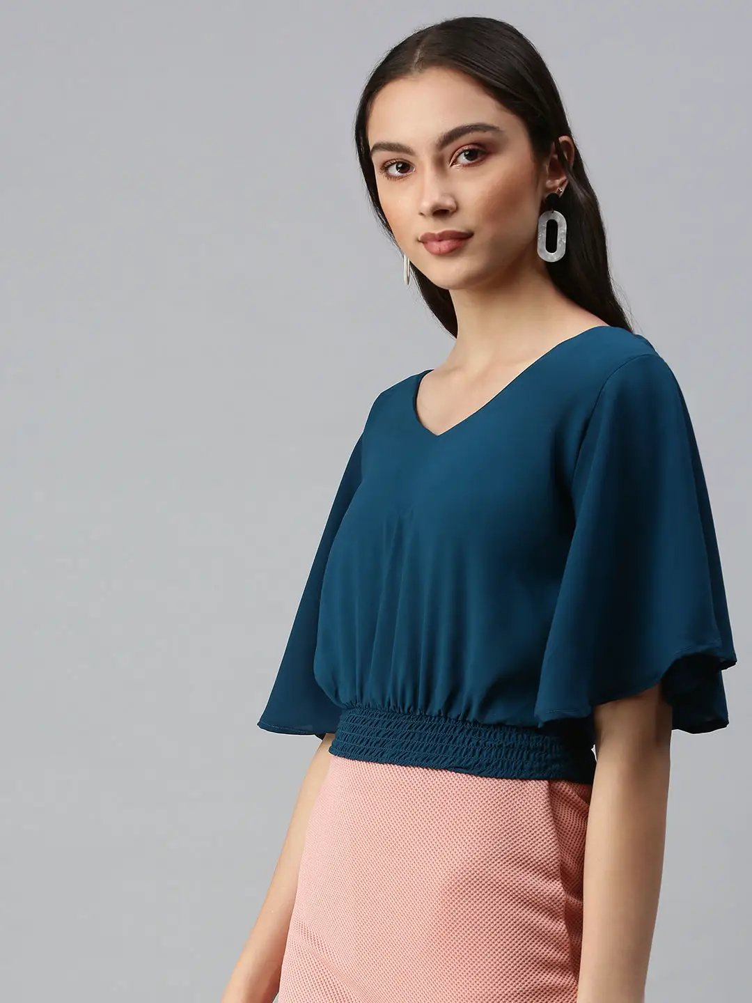 Women's Solid Teal Top