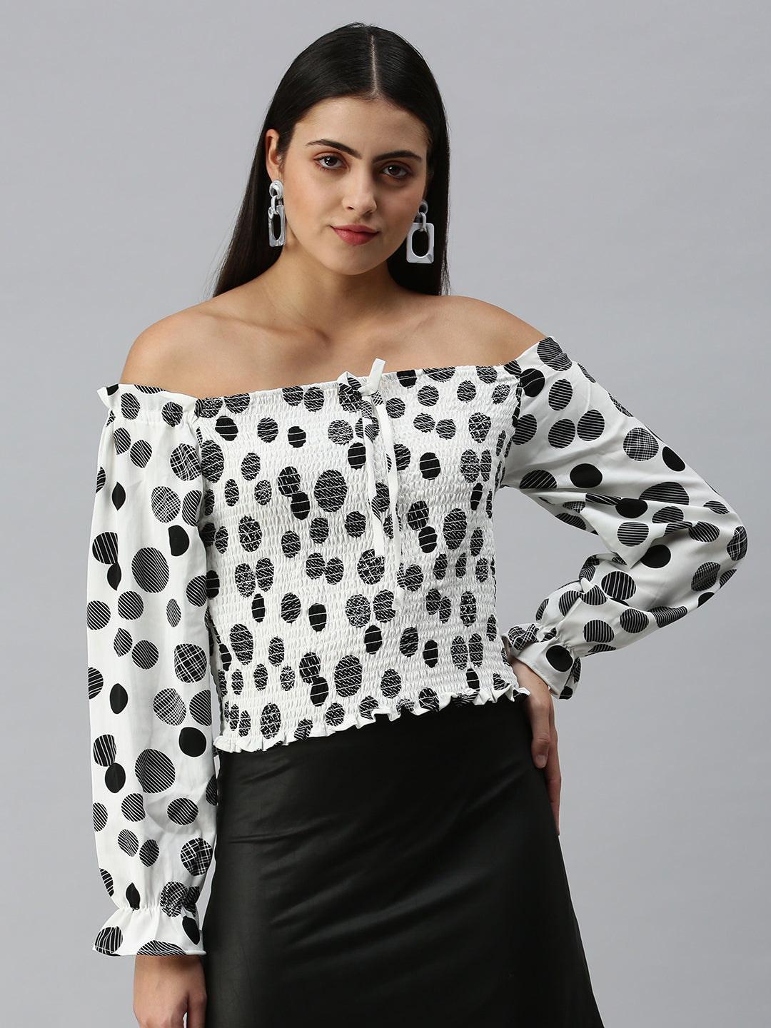 Women's Printed White Top