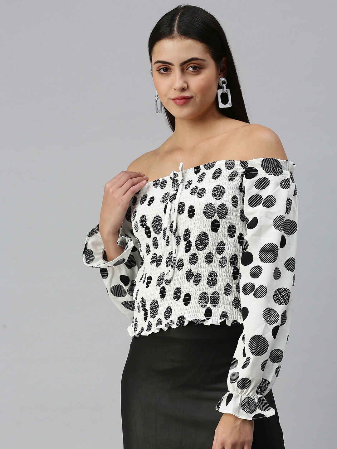 Women's Printed White Top