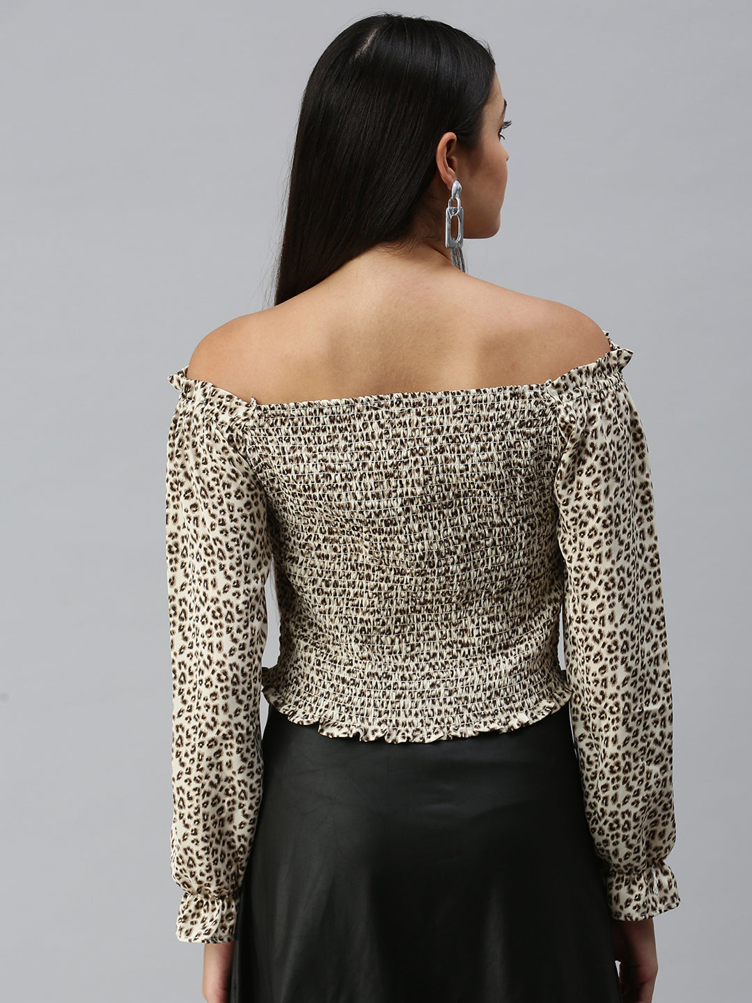 Women's Printed Beige Top