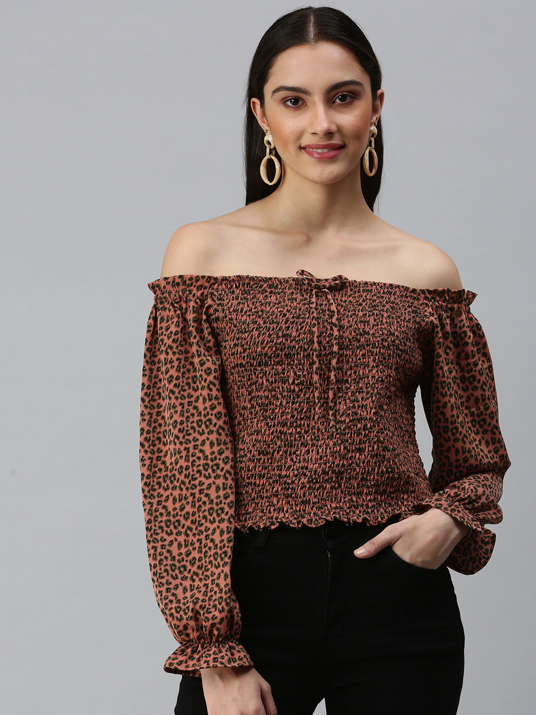 Women's Printed Rust Top