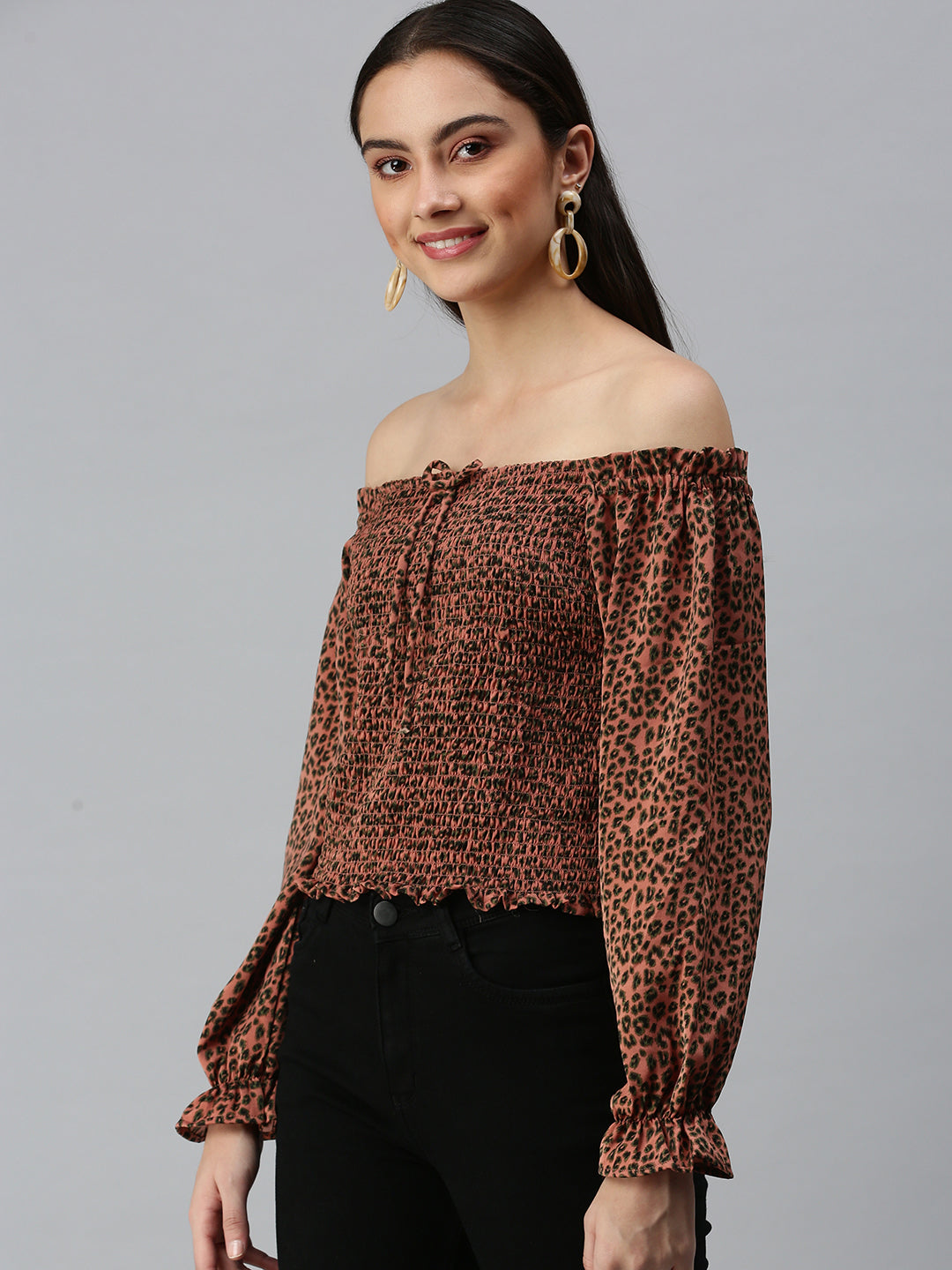 Women's Printed Rust Top