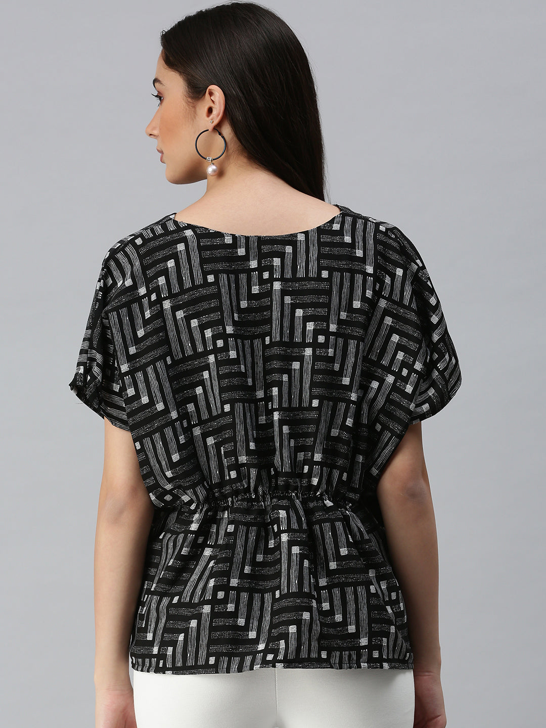 Women's Printed Black Top