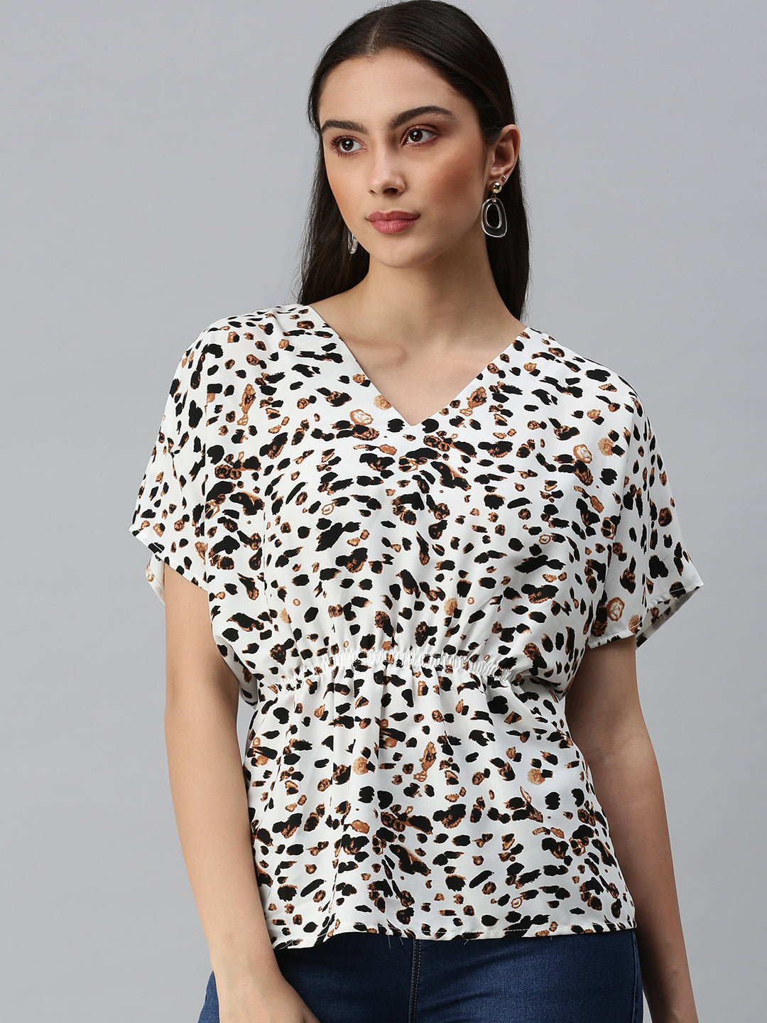 Women's Printed White Top