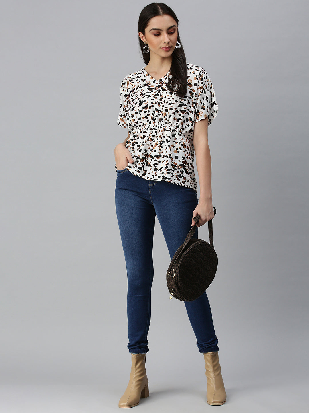 Women's Printed White Top