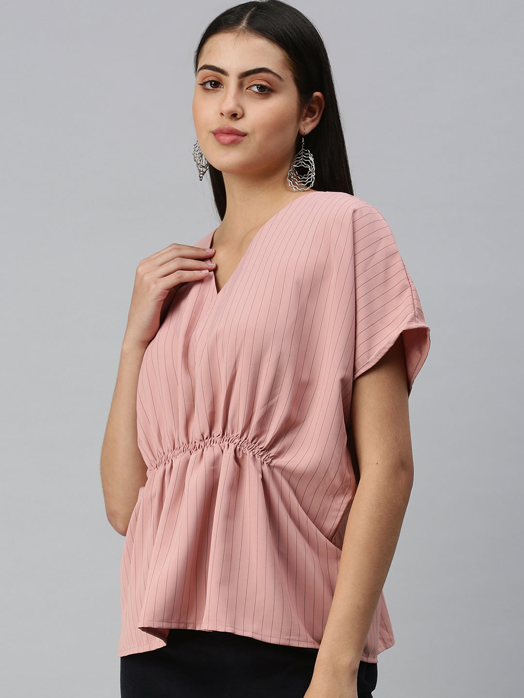 Women's Striped Mauve Top