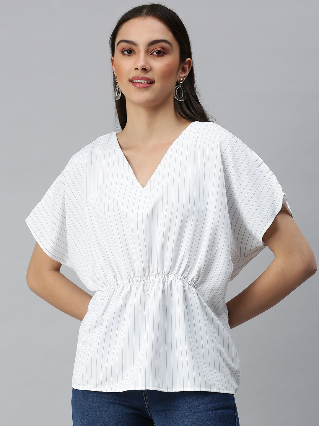 Women's Striped White Top