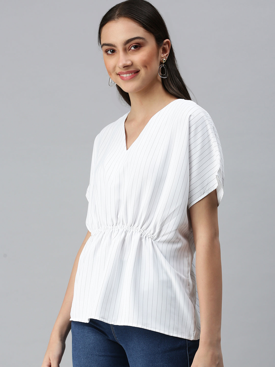 Women's Striped White Top