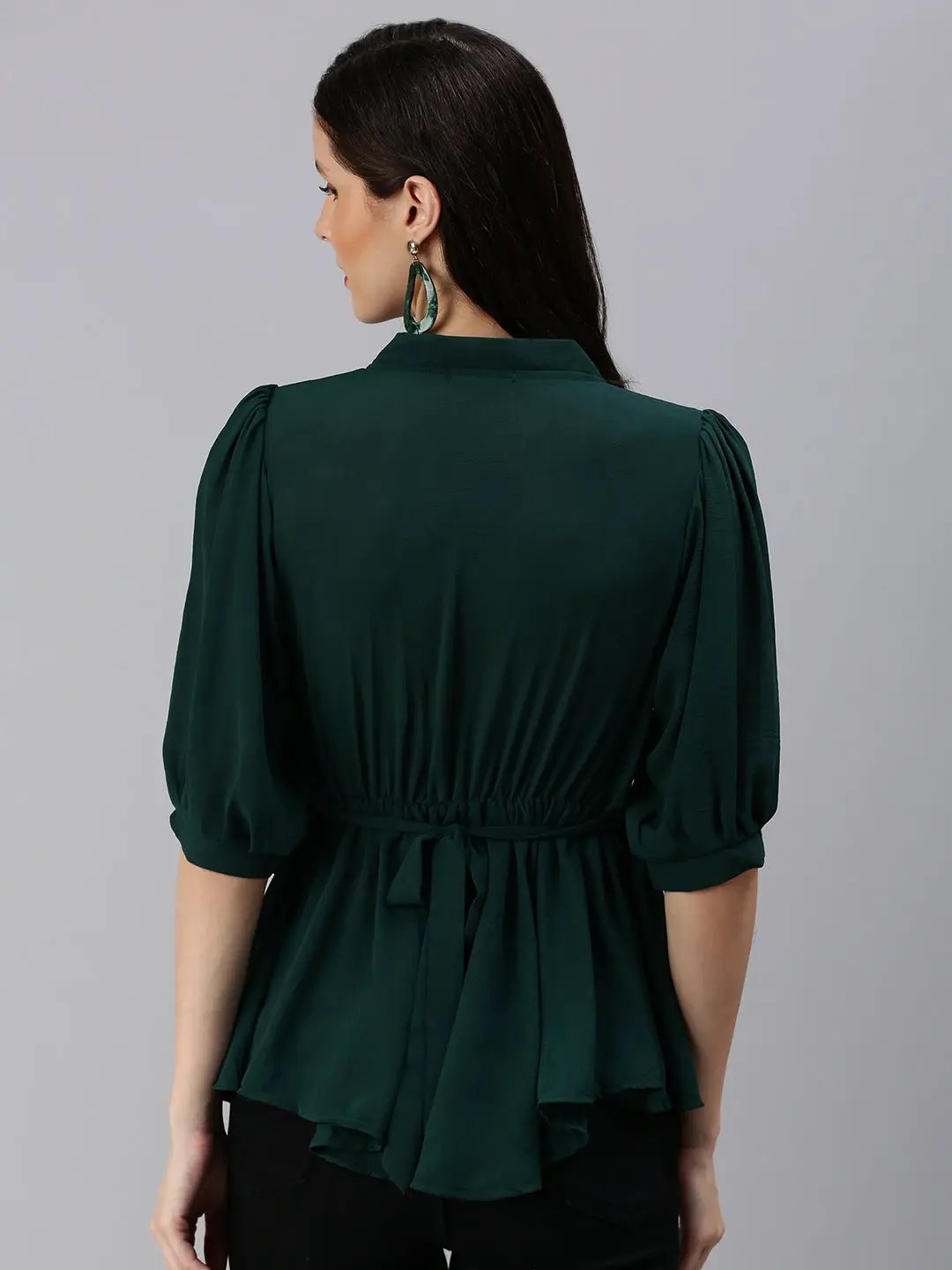 Women's Green Solid Top
