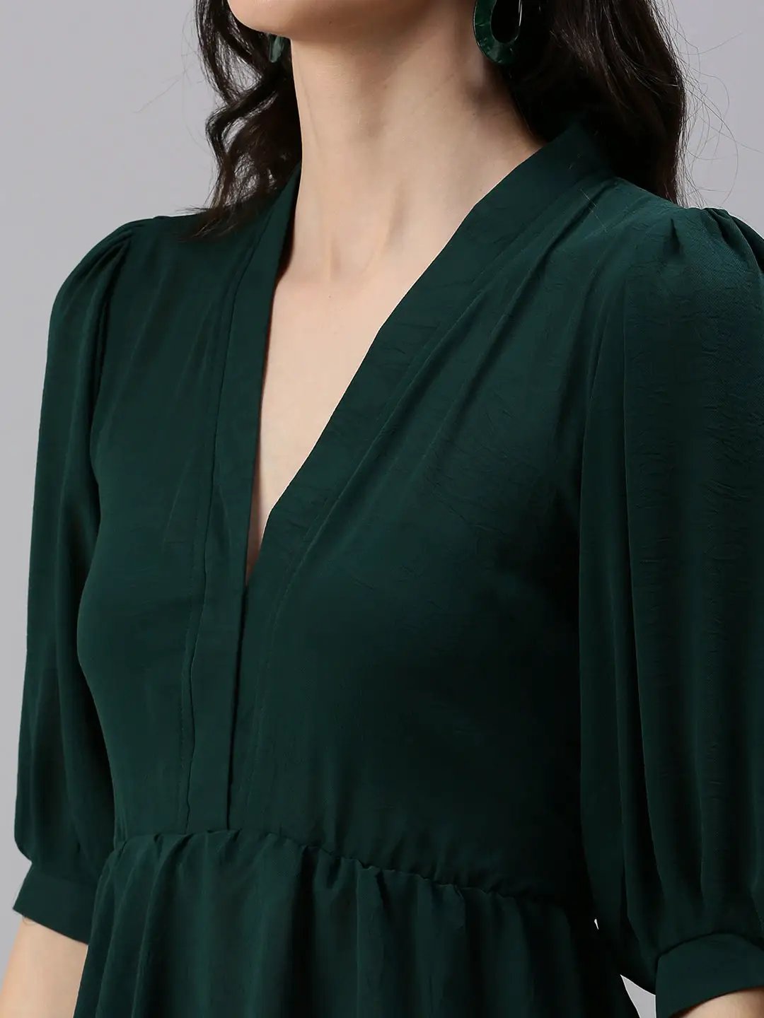 Women's Green Solid Top
