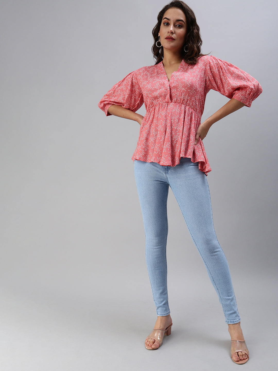 Women's Pink Printed Top