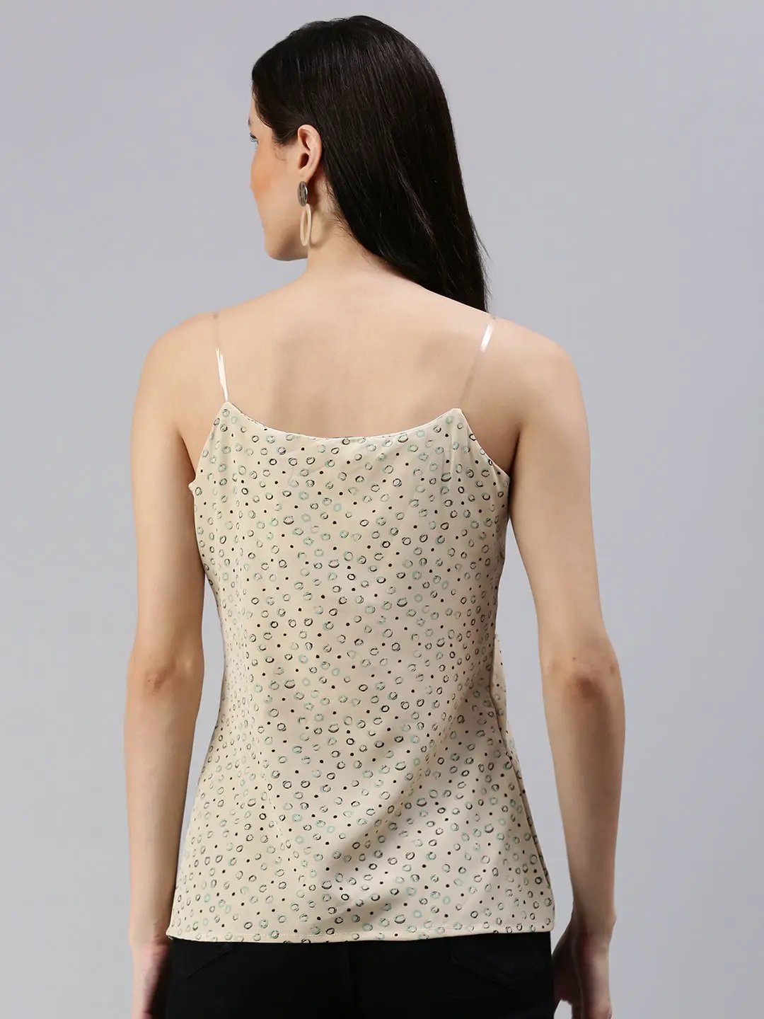 Women's Beige Geometrical Top