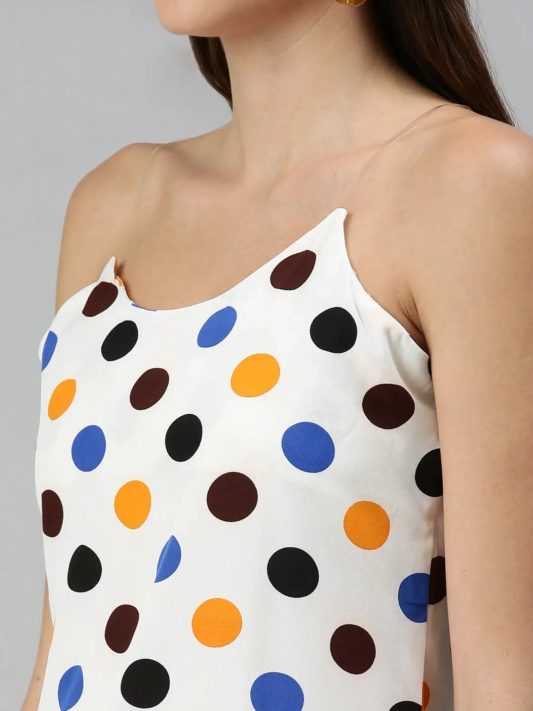 Women's Off White Print Crepe Top