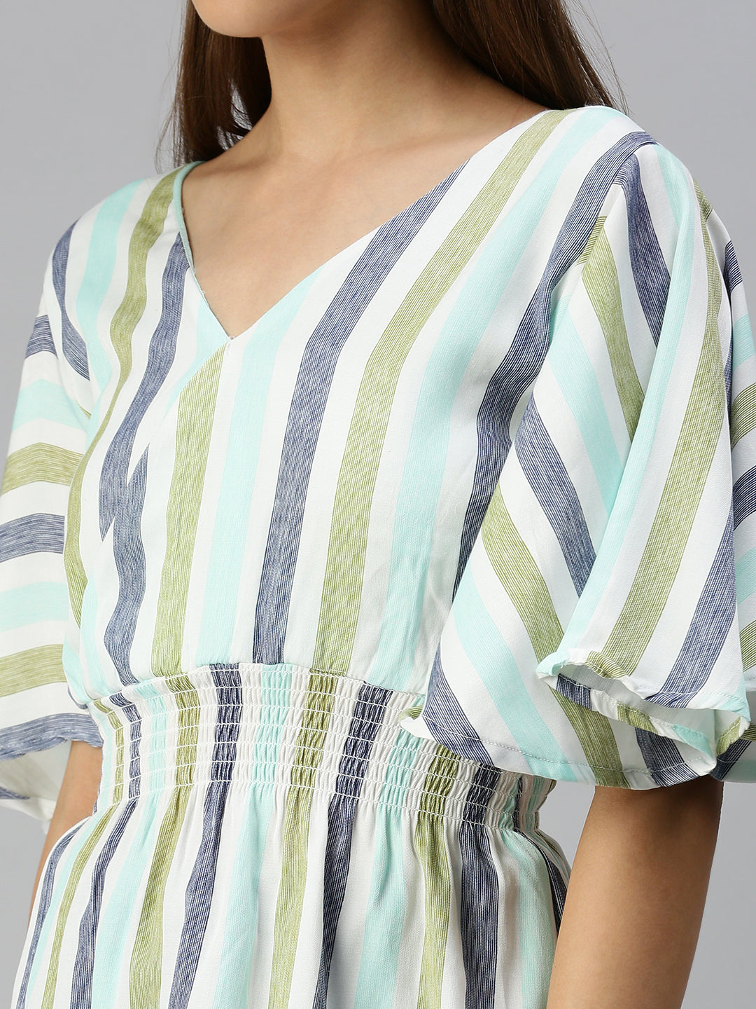 Women's Green Striped Top