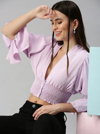 Women's Lavender Crepe Top
