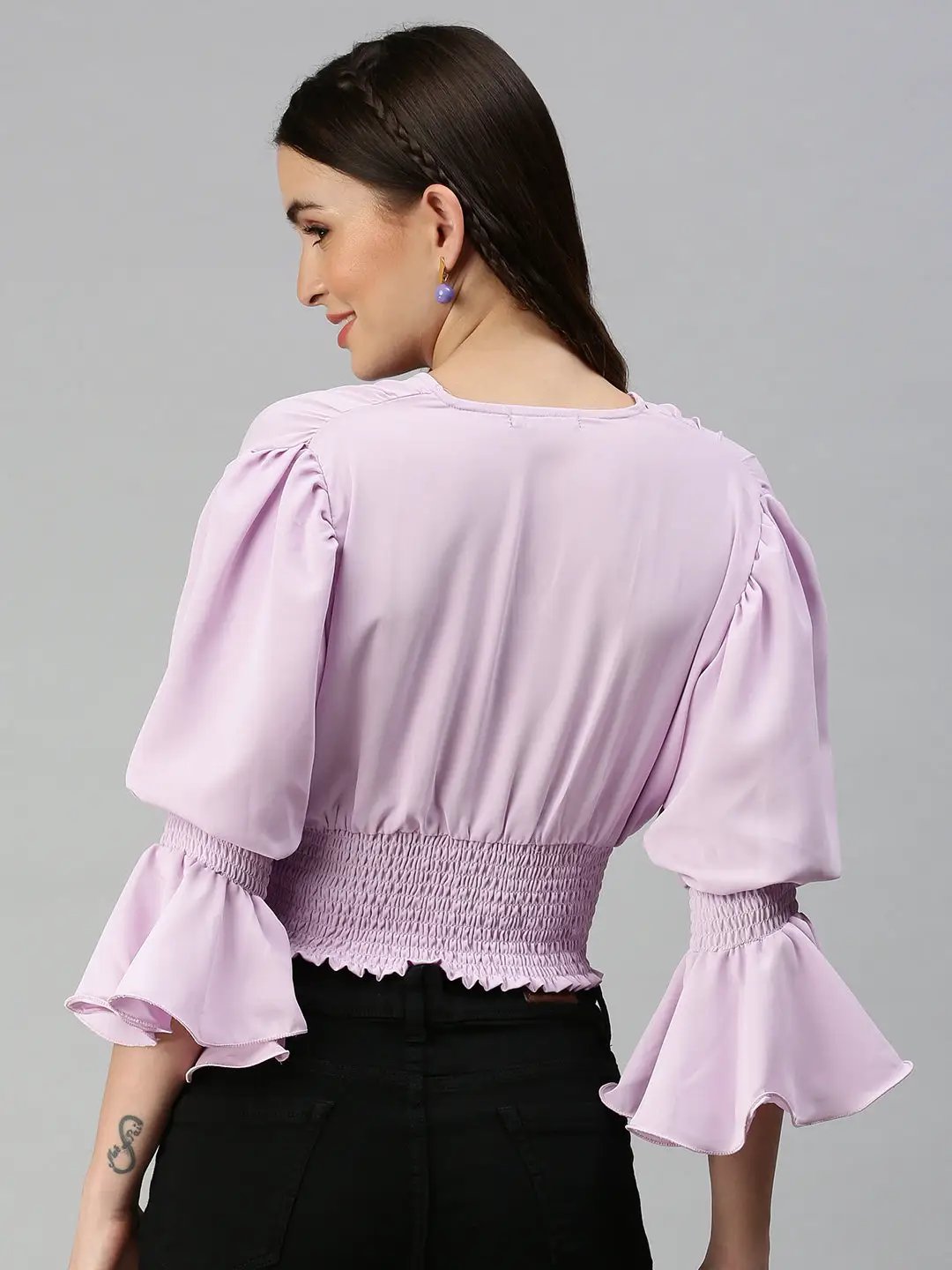 Women's Lavender Crepe Top