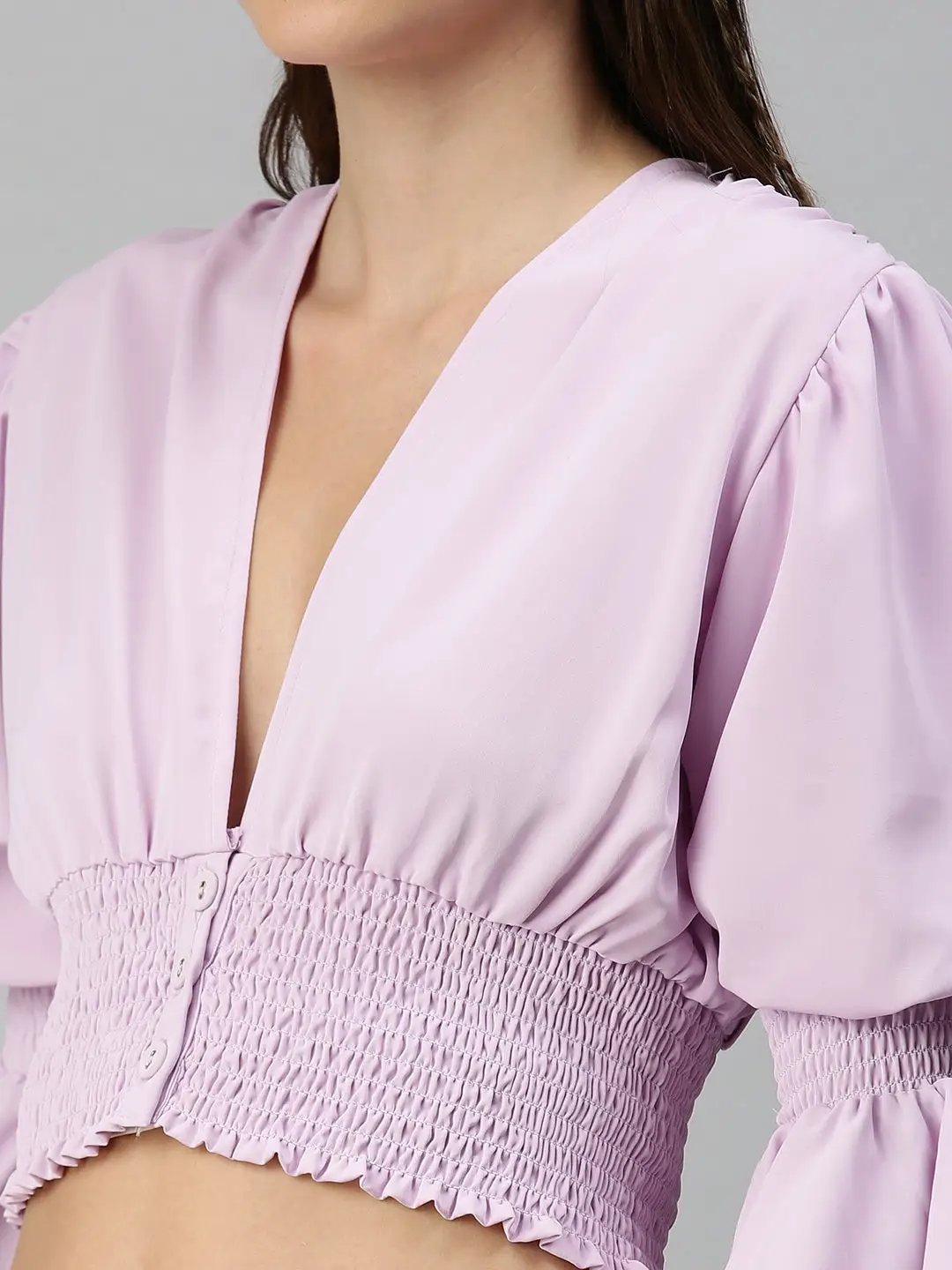 Women's Lavender Crepe Top