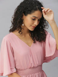 Women's Mauve Smocked Top