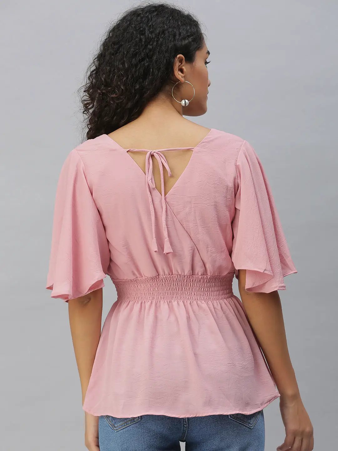 Women's Mauve Smocked Top