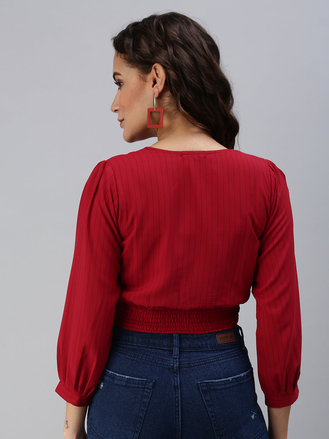 Women's Red Striped Top