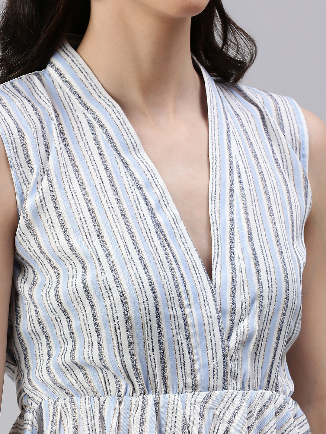 Women's Blue Striped Top